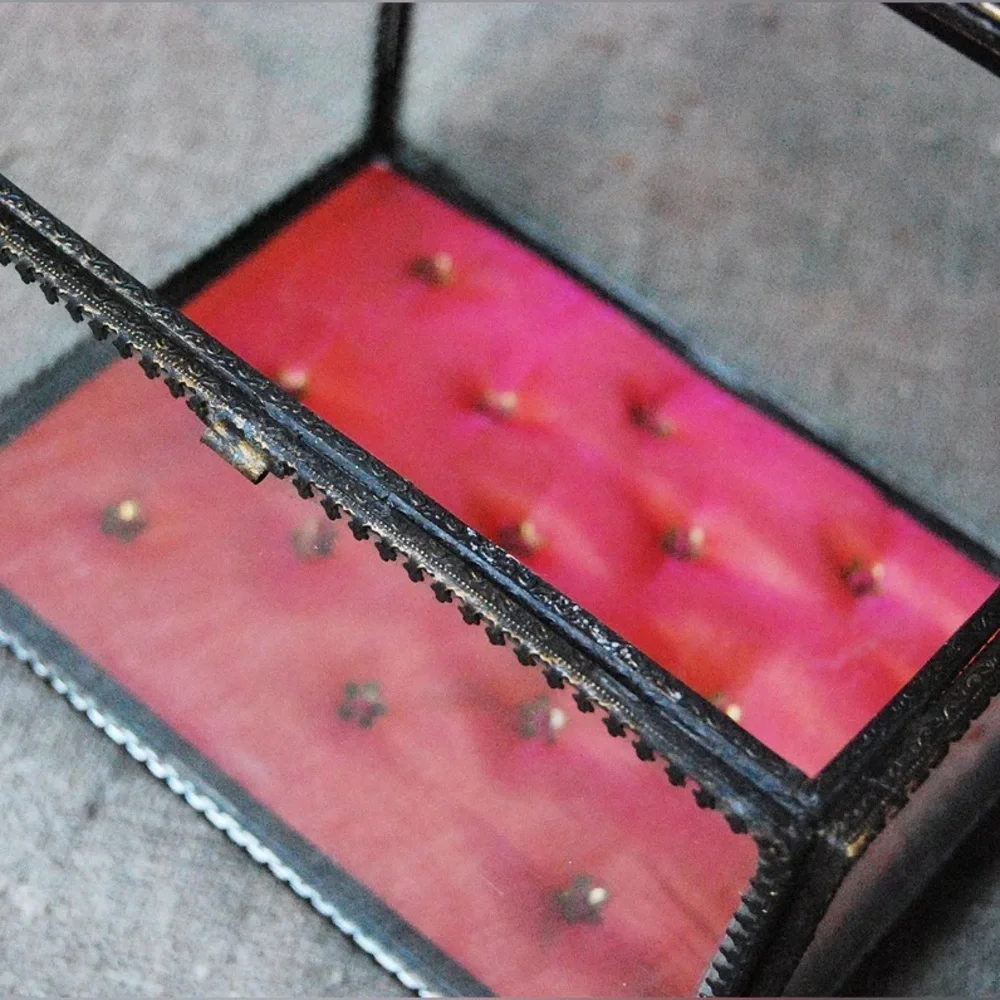 Anthropologie Velvet Lined Glass Jewelry Box NIB